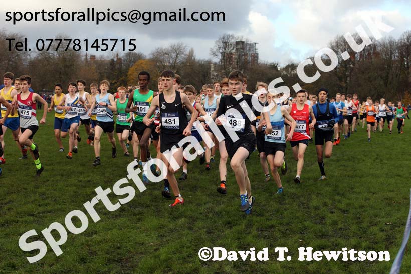 Boys under-15s 2017 British Athletics Liverpool Cross Challenge, Sefton Park, Liverpool. Photo:  David T. Hewitson/Sports for All Pics